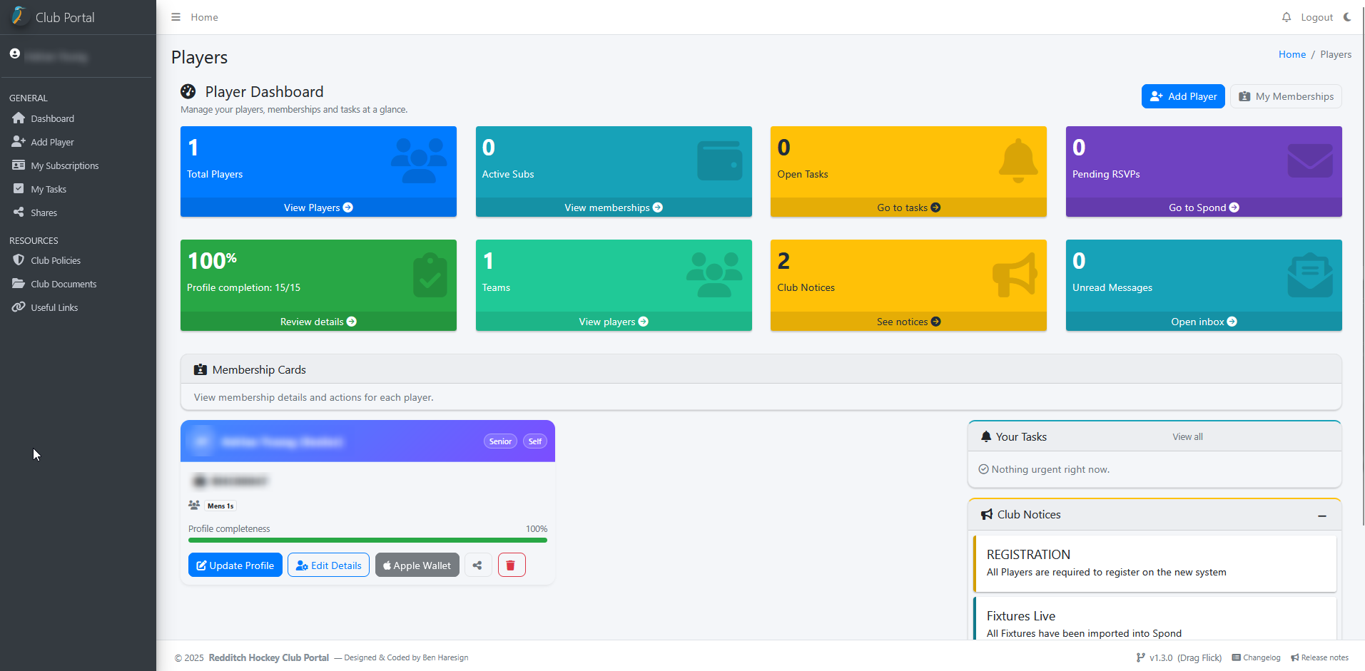 Dashboard screenshot